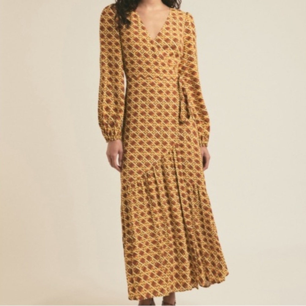 Favorite Daughter- NWT The Lady Like Dress in Saddle Weave Longsleeve Wrap Dress